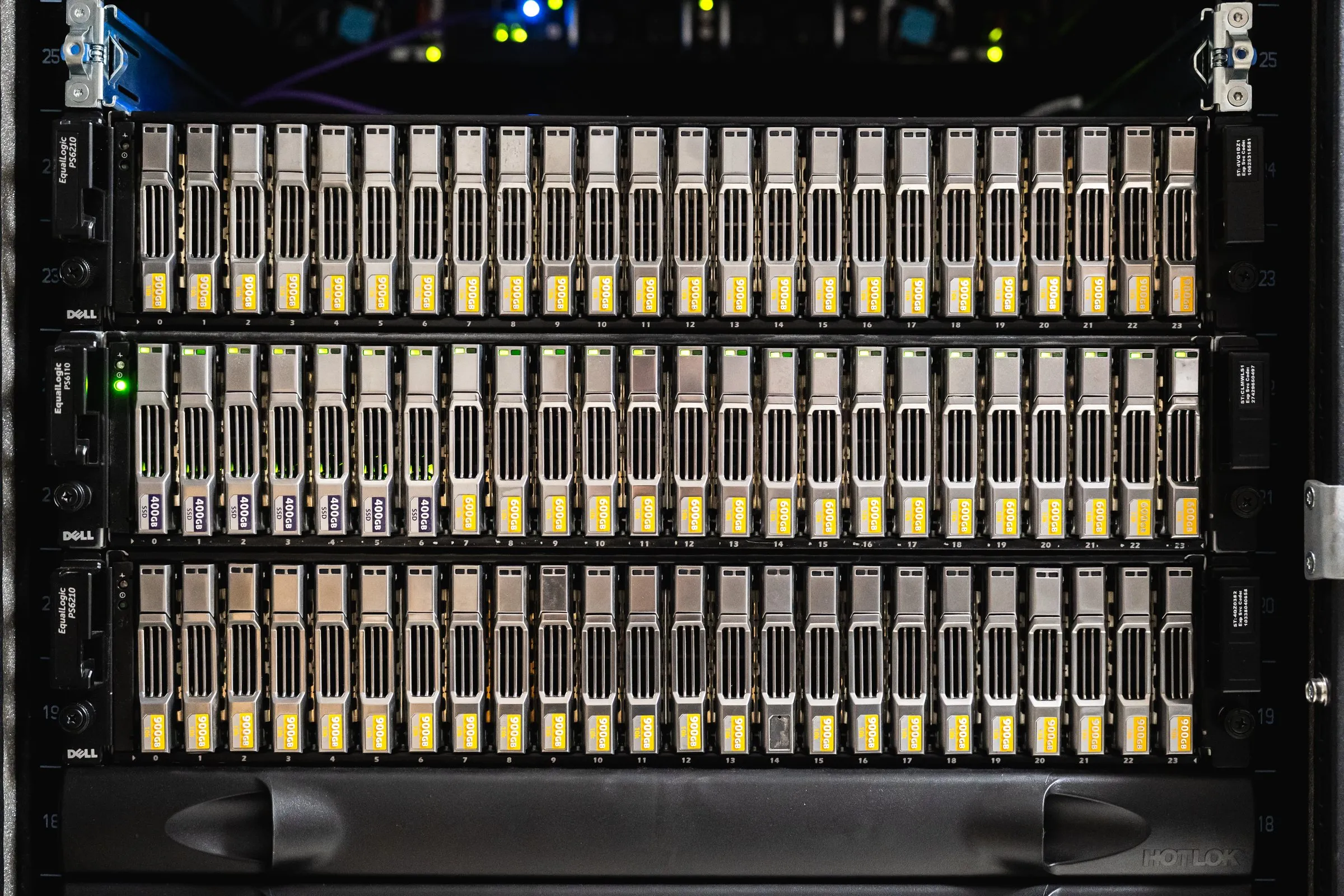 Rack-mounted storage arrays used for business backups