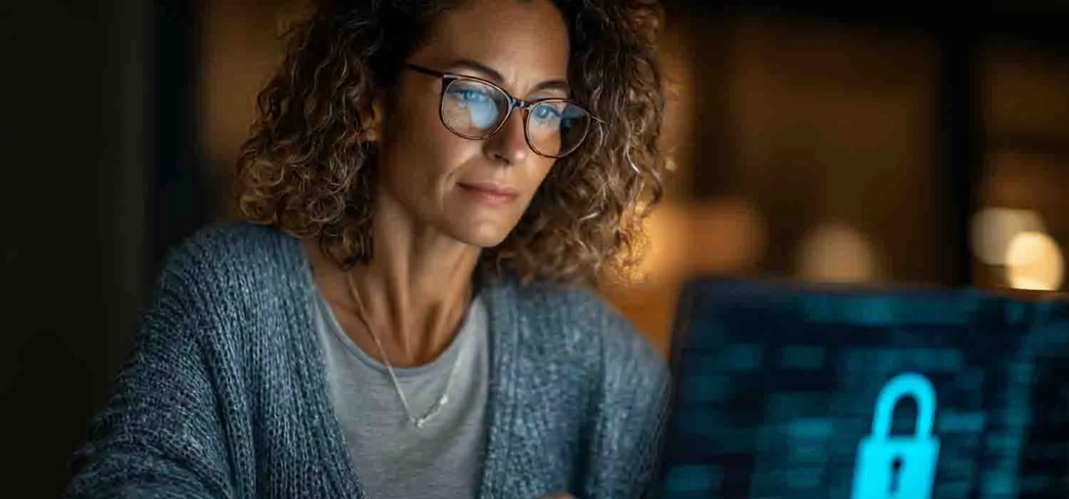 Small business owner securing cloud data with multi-factor authentication and strong password protection