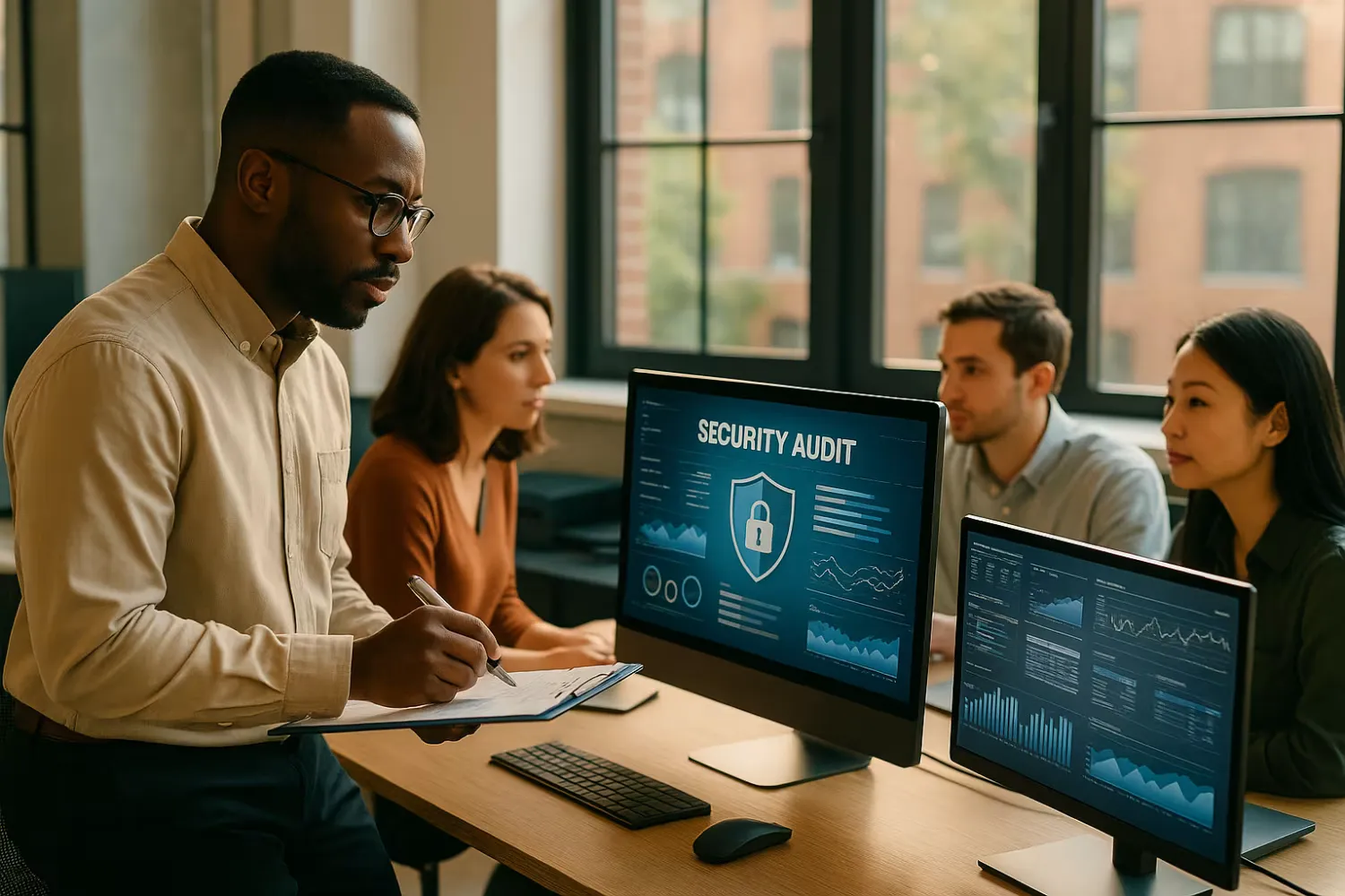 IT professional conducting security audit
