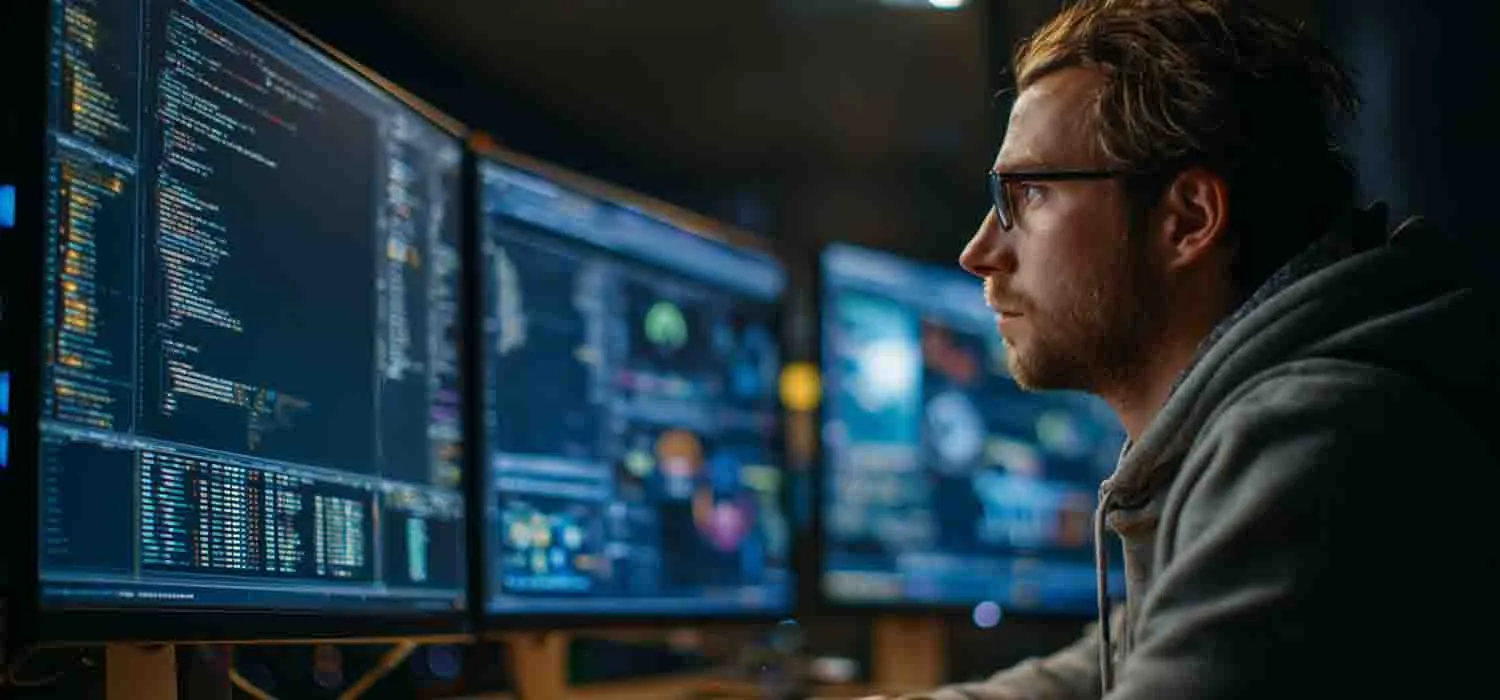 Cybersecurity expert performing vulnerability scan on small business cloud environment