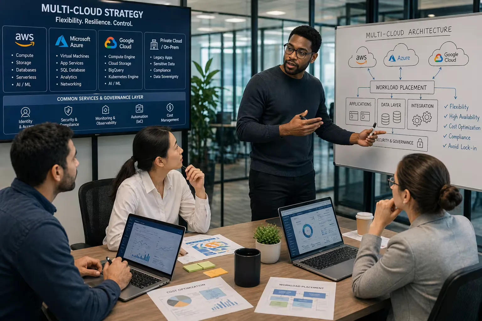Team discussing multi-cloud strategy