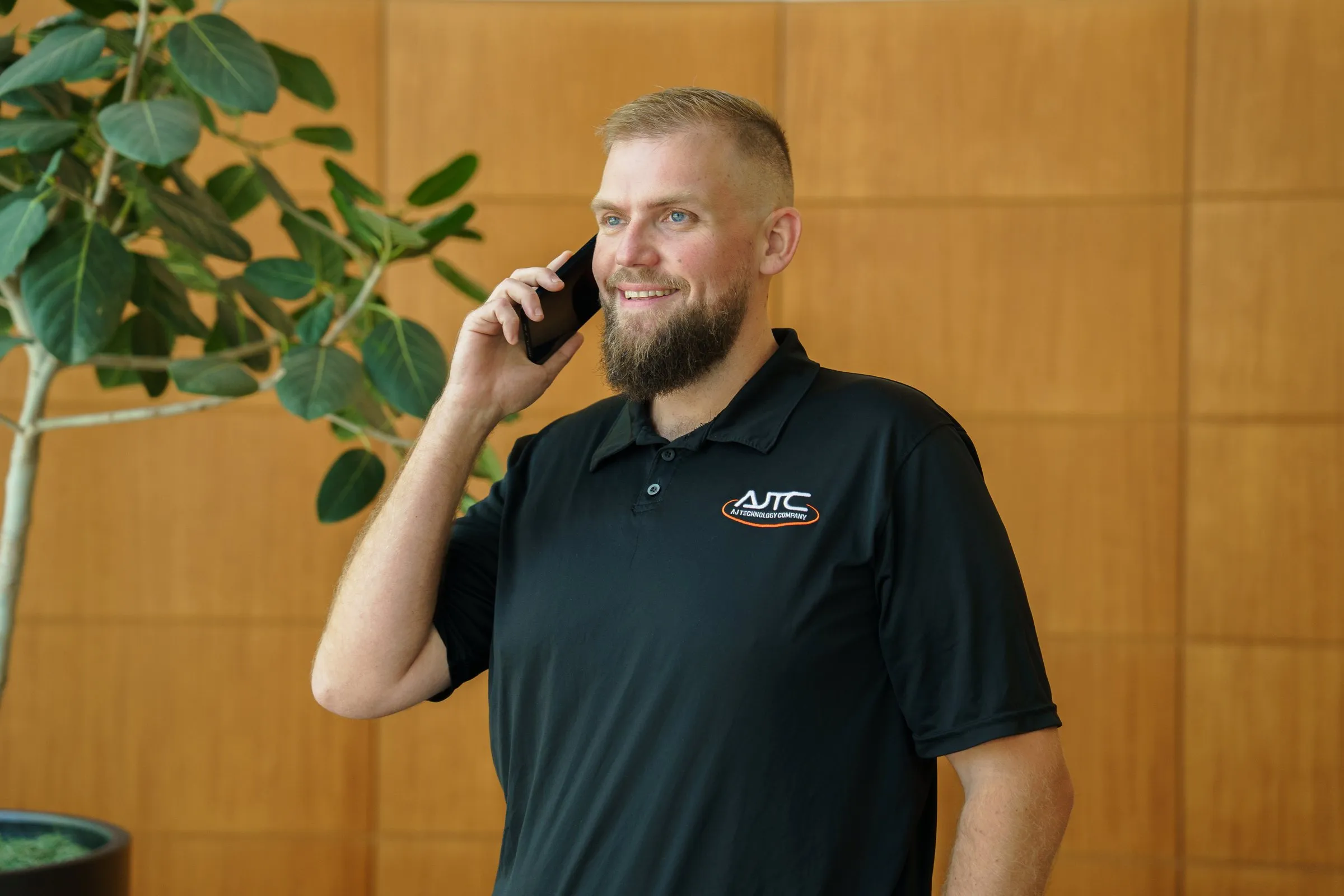 AJTC Phoenix team member on a client call